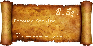 Berauer Szabina névjegykártya